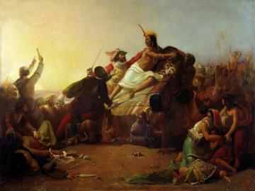 Pizarro Seizing the Inca of Peru Artwork by Sir John Everett Millais