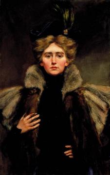 Natalie in Fur Cape Artwork by Alice Pike Barney