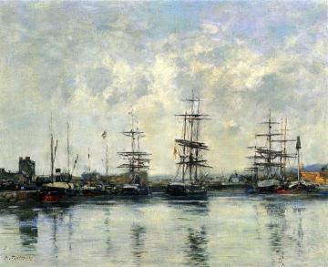 Deauville, the Harbor Artwork by Eugène-Louis Boudin