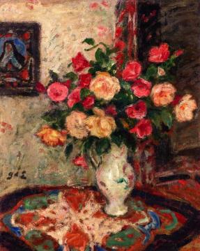 Bouquet of Flowers Artwork by Georges D'espagnat