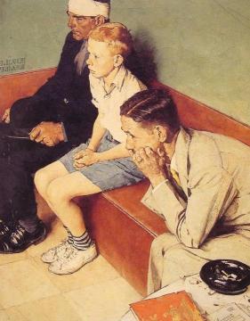 The Waiting Room Artwork by Norman Rockwell