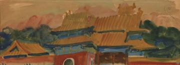 Pagoda Roofs Artwork by Alexander Evgenievich Yakovlev