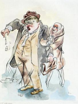 One Glass Too Many Artwork by George Grosz