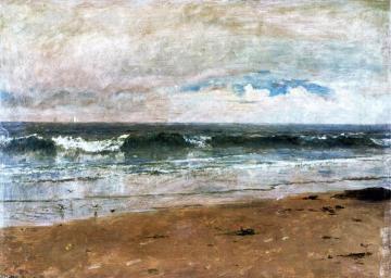 Seascape with Pines and Overhanging Clouds Artwork by Thomas Worthington Whittredge