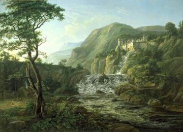 Mountain Landscape with a Castle Artwork by Johan Christian Dahl