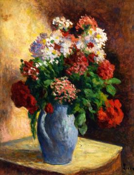 Vase of Wallflowers Artwork by Maximilien Luce