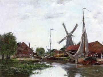 Dordrecht, Mill on the Meuse Artwork by Eugène-Louis Boudin