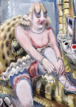 Ballerina Tying Her Shoes Artwork by Paul Kleinschmidt