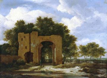 A Ruined Castle Gateway, Possibly The Archway of Huis ter Kleef Artwork by Jacob van Ruisdael