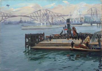 The Forth Bridge: Bluejackets Landing Artwork by Sir John Lavery