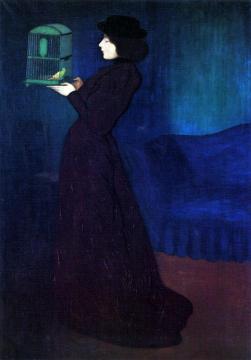 Woman With A Bird Cage Artwork by József Rippl-Rónai