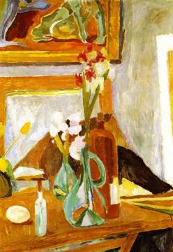 Flowers In The Studio Artwork by Vanessa Bell