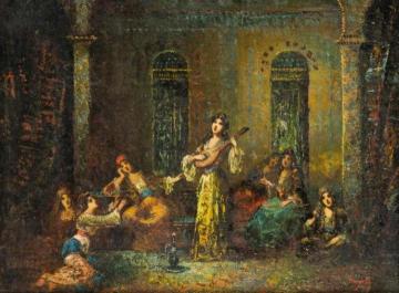 Oriental Dancers and Musicians Artwork by Frédéric Borgella