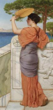 On The Balcony Artwork by John William Godward