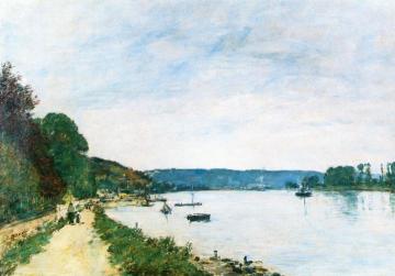 Banks of the Seine, Caudebec-en-Caux Artwork by Eugène-Louis Boudin
