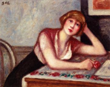 Portrait Of A Young Woman Artwork by Georges D'espagnat