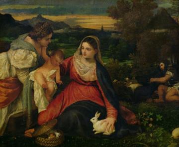 Madonna Of The Rabbit Artwork by Titian