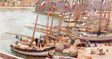 Port Collioure le quatorze Juilliet Artwork by Henri Martin