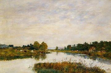 The Still River at Deauville Artwork by Eugène-Louis Boudin