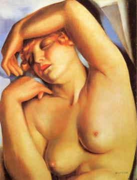 Sleeping Girl Artwork by Tamara De Lempicka
