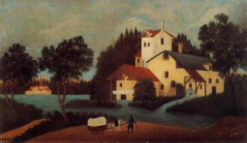 Wagon in Front of the Mill Artwork by Henri Rousseau