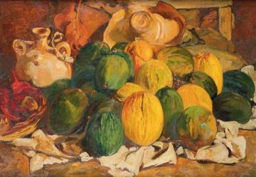 Still Life with Melons Artwork by Léon Cauvy
