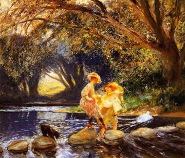 A Difficult Crossing Artwork by Gaston La Touche