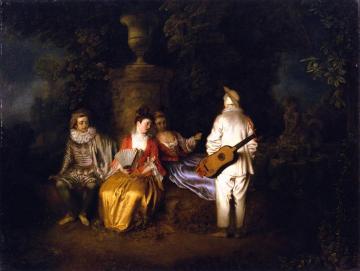 Party of Four Artwork by Jean-Antoine Watteau