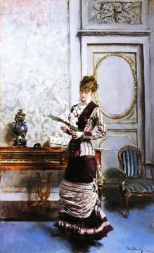 A Lady Admiiring A Fan Artwork by Giovanni Boldini