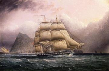 American Frigate off Gilbraltar Artwork by James E. Buttersworth