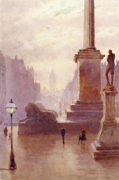 Trafalgar Square , London Artwork by Anna Mary Richards Brewster