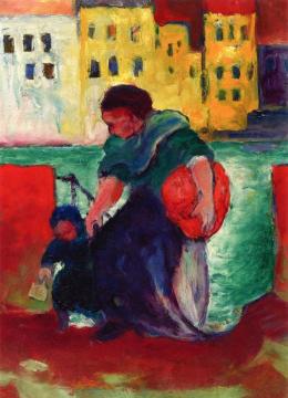 Washerwoman with Child Artwork by Franz Marc