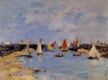 Trouville, the Jettys, Low Tide Artwork by Eugène-Louis Boudin