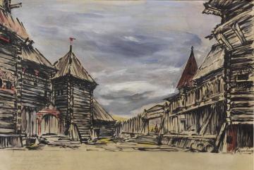 Stage Design for Knyaz Igor, Mariinsky Theatre Artwork by Constantin Alexeevich Korovin