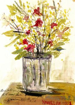 Flowers In A Vase Artwork by Maurice Utrillo