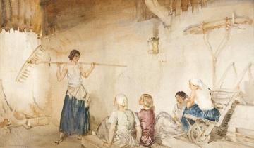 Tale Bearer Artwork by Sir William Russell Flint