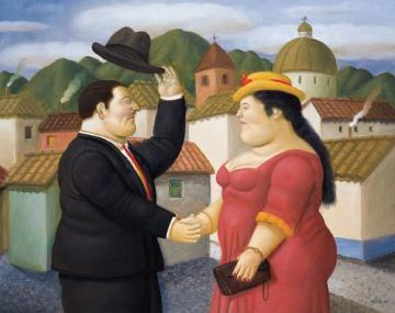 Man And Woman Artwork by Fernando Botero