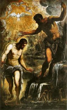 The Baptism of Christ Artwork by Tintoretto Jacopo