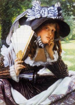 Young Lady with a Fan Artwork by James Tissot