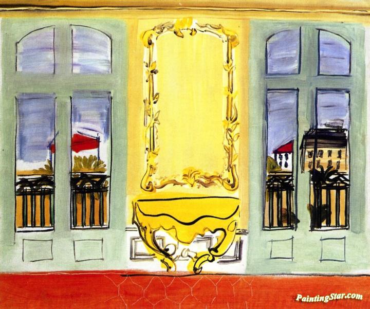 Interior with Yellow Console Artwork by Raoul Dufy