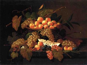 Still Life with Fruit and Nest Artwork by Severin Roesen