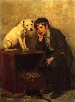 Shoeshine Boy with His Dog Artwork by John George Brown
