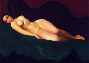 Large Nude On A Sofa Artwork by Moise Kisling