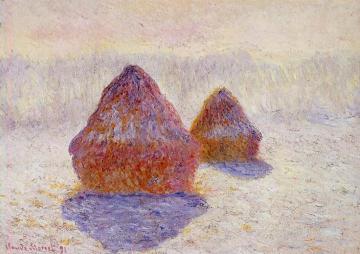Grainstacks, White Frost Effect By Monet Artwork by Claude Oscar Monet