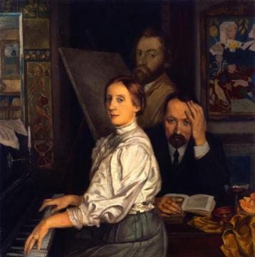 Portrait Of Andries Bonger, His Wife And Emile Bernard Artwork by Émile Bernard