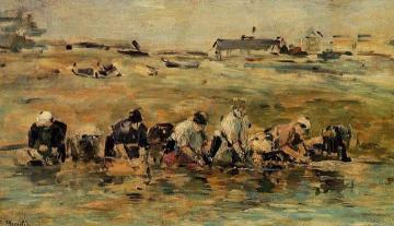 Study of Laundresses Artwork by Eugène-Louis Boudin