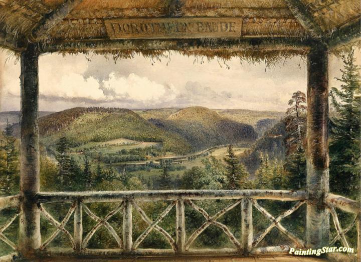 View from the cottage on the hills and woods Artwork by Rudolf von Alt