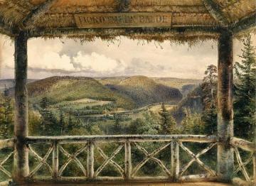 View from the cottage on the hills and woods Artwork by Rudolf von Alt