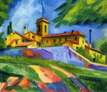 Italian Church - Convent of San Gimignano Artwork by Hermann Max Pechstein
