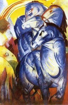 The Tower of Blue Horses Artwork by Franz Marc